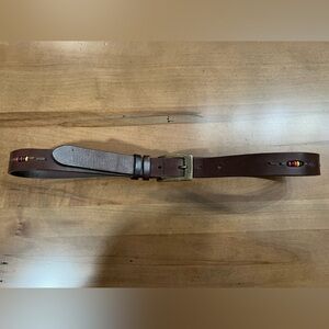 Vintage Roberto Piccinetti Genuine Italian Leather Beaded Belt Size Large